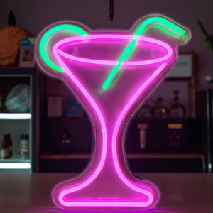 Luces LED de Neón Flexibles Cocktails & Dreams, Cuerpo de Lámpara de Silicona con Decoración de Pared de PVC para Bar, Club, Fiesta de Cumpleaños, Decoración de Habitaciones - Product Image 3