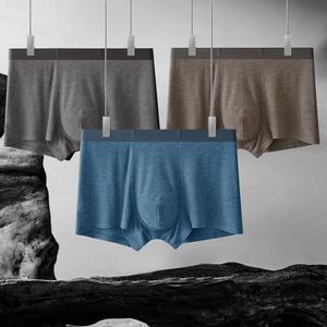 Sous-vêtements thermiques doux pour homme automne-hiver, taille mi-haute, en soie de mûrier brossée, antibactériens, sans coutures et respirants (slips et boxers) - Product Image 3