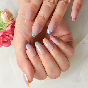 Nouveaux produits conseils colorés <span class=keywords><strong>faux</strong></span> <span class=keywords><strong>ongles</strong></span> pour fille Shopping moyen-court français brillant presse sur les <span class=keywords><strong>ongles</strong></span> - Product Image 3