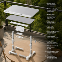 Bureau d'ordinateur portable pliable avec pieds pliables pour économiser de l'espace, pour canapé, fauteuil et lit - Support ergonomique confortable