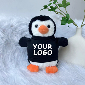 Animal de peluche de pingüino personalizado de 22cm con LOGO personalizado, Camiseta de algodón PP suave, pingüino de peluche de juguete para regalo de fiesta - Product Image 2