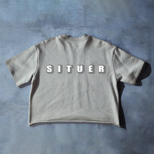 TKAN 131 Logo personnalisé t-shirt poids lourd 280 grammes éponge française Streetwear graphique t-shirts surdimensionnés Boxy T-shirts pour Mans - Product Image 2