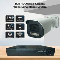 Kit de caméra de sécurité 4CH AHD XVR 2MP 5MP avec disque dur 500 Go TSEye IP66 Vision nocturne couleur complète Système de surveillance CCTV domestique
