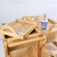 Chariot de Salon Moderne en Bois Massif à 4 Roues, Super Résistant, pour Outils de Beauté, Professionnel, pour Chambre, Maison, Bureau, Extérieur
