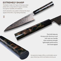 Couteau de Chef Vg10 personnalisé 8 pouces, couteau en cuivre damas cuisine Gyuto, avec poignée en résine de cuivre