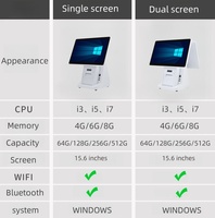 Machine tout-en-un de caisse enregistreuse à écran tactile de 15.6 pouces, système de caisse enregistreuse sans fil WIFI Bluetooth POS, imprimante d'ordinateur
