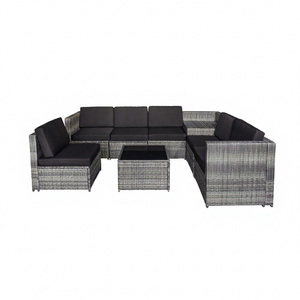 Made in Vietnam Wholesale Durable Modern Classic PE <b>Rattan</b> 8 PCS <b>Sofa</b> Set KD Cushions Garden Outdoor Living Room Patio - Product Image 1