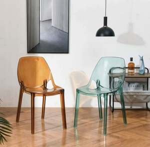 Silla Transparente de Lujo Ligero, Silla de Mesa para Tienda de Té con Leche, Silla de Comedor Acrílica para el Hogar, Taburete de Maquillaje - Product Image 1