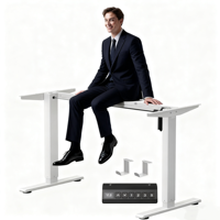 Bureau Moderne Économique à Hauteur Réglable, Bureau Ergonomique, Table d'Ordinateur, Bureau Électrique Assis-Debout