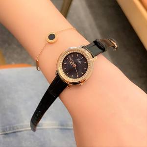 Scottie-Reloj de pulsera de cuarzo con esfera redonda para mujer, elegante, de lujo, de cuero, con diamantes - Product Image 5