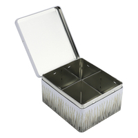 Boîte en métal rectangulaire personnalisable avec logos et motifs, boîte à thé rétro, emballage cadeau pour chewing-gum, fabriquée avec des matériaux recyclés