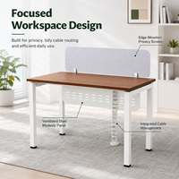 Bureau de travail modulaire et durable avec écran de confidentialité, table d'ordinateur moderne pour personnel, structure en acier pour chambre et salle de formation