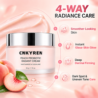 Crème hydratante et nourrissante Peach Probiotic Radiant, crème hydratante pour le visage, étiquette privée OEM