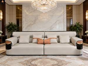 Juego de Sofás de Cuero Genuino Moderno y Acogedor de Lujo, Impermeable, con Comodidad Suave y Tamaño Personalizable para Sala de Estar - Product Image 2