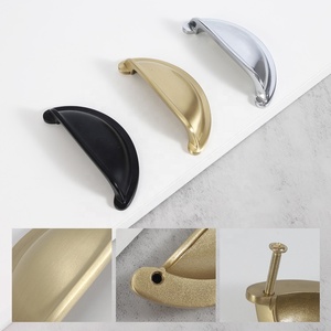 CHENLANG Modern Europe Simple Solid Brass Furniture <strong>Knob</strong> Drawer Pulls Cabinet Dresser Wardrobe Satin Brass Finish Multi-layer - Product Image 5