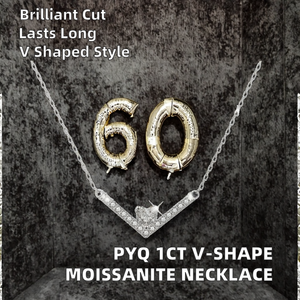 Collar de Letra V con Moissanita de Alta Calidad, Color D, 1 Quilate, Chapado en Rodio, Corte Brillante, para Mujer, Plata de Ley 925 - Product Image 2