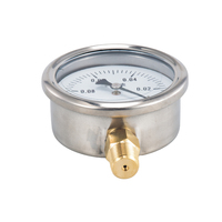 Manomètre mécanique à tube Bourdon Double-An Y100BF pour compresseur d'air et système hydraulique - Plage de mesure -0,1-0 MPa - Garantie 1 an