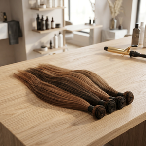 ผมต่อแบบเส้นเดียว Remy แท้  แบบ Double Drawn  จัดเรียงเกล็ดผม  นุ่มลื่น  ติดทนนาน ผลิตด้วยเครื่องจักร - Product Image 3