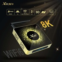 Boîtier en métal de la plus haute qualité STB X96 X10 Nouveau CPU Amlogic S928X RAM 4GB/8GB Le plus rapide WIFI6 B T Voice Remote Android 8K TV box X96