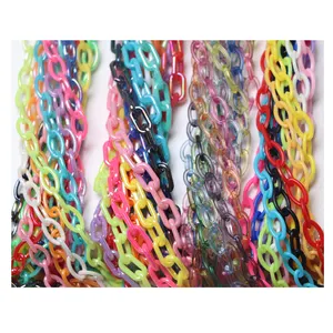 100Strands/Bag 8*13MM Colorful Acrylic Plastic Chain Links For Eye Chain Keychains Necklace Bracelet Jewelry Making Findings