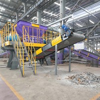 Ligne de recyclage de ferraille industrielle : carrosseries de voitures, cadres de vélos électriques en fer, ferraille d'aluminium, panneaux photovoltaïques, broyeur de métaux