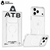 Étui de téléphone magnétique ATB en gros pour iPhone 18 17 Pro Pro Max, coque transparente antichoc en TPU PC pour téléphone portable