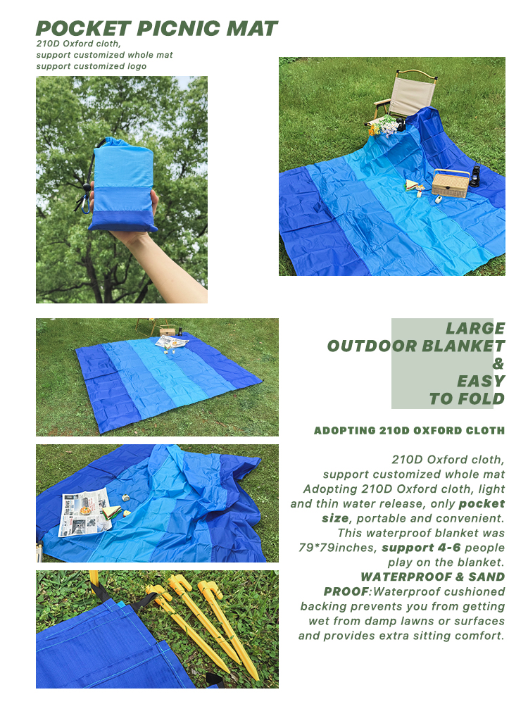 Foldable & Compact For Easy Packing | Sturdy Mat For Picnics, Festivals, & Travel | Beach Blanket Lightweight & Waterproof Camping Blanket
