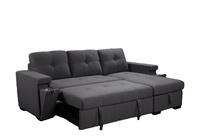 Canapé double de qualité supérieure avec lit escamotable et rangement, porte-gobelet USB, gain de place, petit canapé familial, ensemble de meubles