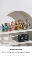 Petite décoration de style nordique, chien ballon électroplaqué de luxe léger en porcelaine, pour meuble TV, table basse et bureau