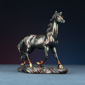 Brass Horse Figurine Copper Desk <b>Ornament</b> Traditional Design Home Office Decor Gift - Product Image 1