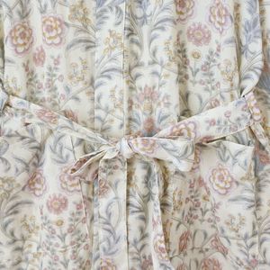 Vestaglia da Notte Donna in Cotone Gauze con Stampa Floreale Pastorale, Scollo a V, Maniche Lunghe, Asciugatura Rapida, Doppio Strato Sottile e Vestibilità Ampia, Primavera Estate, ODM - Product Image 5