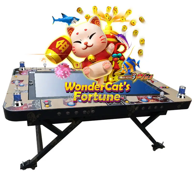 Dễ dàng di chuyển 55 "LCD có thể gập lại 6 chỗ Cá Trò chơi Key Wonder Cat của Fortune