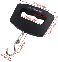 Balance à bagages numérique suspendue valise à main portable balance électronique voyage ménage pêche noir