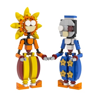 MOC1457 MOC <span class=keywords><strong>FNAF</strong></span> Soleil et Lune Ours de Minuit Anime Figurines d'Action Blocs de Construction Figurines Ensembles Briques Jouets 5 Nuits chez Freddy - Product Image 1