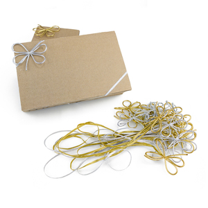 Quà Tặng kim loại sáng bóng bằng vàng và bạc-Đóng gói và trang trí có thể tùy chỉnh với các vòng đàn hồi ở nhiều kích cỡ - Product Image 1