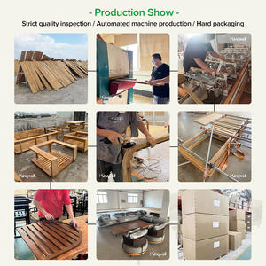 Muebles de Madera de Teca Impermeables para Exteriores de Estilo Europeo Moderno, Sofá Seccional en Forma de L con Mesa de Centro para Patios y Hoteles - Product Image 6