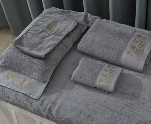 Full set of salon towels cotton bath skirt head wrap bed making towel custom spa towel