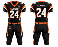 Ensemble de maillots et uniformes de football américain OEM pour jeunes, uniformes en polyester de haute qualité, numéros et motifs vierges, vêtements d'équipe pour jeunes