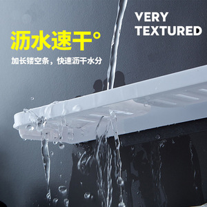 Porte-savon rectangulaire minimaliste à fixer au mur avec ventouse et plateau de drainage pour salle de bain - Product Image 3