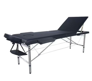 Table de massage pliable 3 sections réglable pour spa et soins du visage, idéale pour hôtels et chambres, parfaite pour les traitements de beauté des sourcils et des cils - Grande Vente - Product Image 1