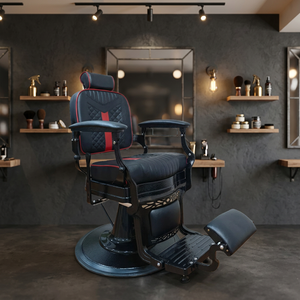 Men Classic <b>Retro</b> Black Leather Hydraulic Barber <b>Chair</b> Hydraulic Pump Shaving Salon <b>Chair</b> for Hair Salon - Product Image 6