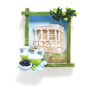 Aimants de réfrigérateur personnalisés à succès, aimants de réfrigérateur en résine d'île grecque avec olive, souvenirs de voyage en Grèce, aimants de réfrigérateur pour réfrigérateur - Product Image 3
