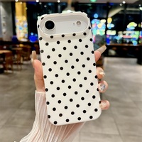 Coque de téléphone en TPU+PC antichoc à motif de pois rétro simple et tendance pour iPhone 17 16 15 14 13 12 11 Pro Max, style Ins