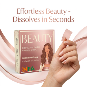 Tiras de Vitaminas Orales Completamente Disolubles OEM para un Cabello Más Fuerte y Grueso, una Piel Radiante y Brillante con Biotina 5000mcg, Colágeno y Queratina - Product Image 1
