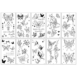 <span class=keywords><strong>Tatuaje</strong></span> Temporal de Mariposa y Flor para <span class=keywords><strong>Mujer</strong></span>, Adhesivo de <span class=keywords><strong>Tatuaje</strong></span> Temporal Impermeable para <span class=keywords><strong>Brazo</strong></span> de <span class=keywords><strong>Mujer</strong></span> - Product Image 2
