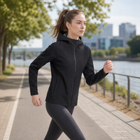 Veste softshell pour femme, automne, extérieur, imperméable, coupe-vent, col montant, fermeture éclair, capuche, logo personnalisé, OEM, randonnée, trekking, vêtements