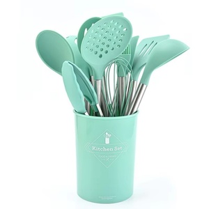 Ustensiles de cuisine en silicone, ensemble d'ustensiles de cuisine avec poignée en silicone et seau de rangement - Product Image 3