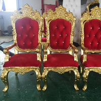 Fauteuils de luxe antiques de style trône royal avec structure en fibre de verre pour appartement, salon et usage extérieur