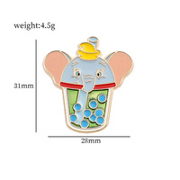 Insigne de boisson de dessin animé mignon boba boisson broche animal bulle thé broches