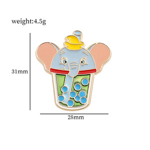 Ute-insignia de bebida de dibujos animados, broche de boba, alfileres de té con burbujas de animales - Product Image 4